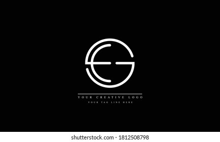 SE ES GE abstract vector logo monogram template