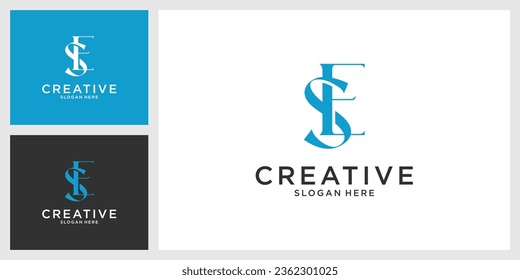 SE or ES Initial Letter Logo Design Vector