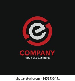 SE or ES initial logo template vector illustration