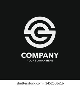 SE or ES initial logo template vector illustration