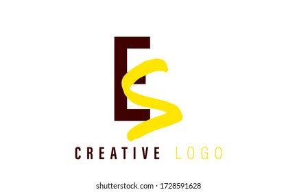 SE or ES initial logo template vector illustration
