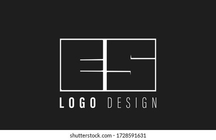 SE or ES initial logo template vector illustration
