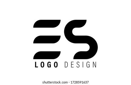 SE or ES initial logo template vector illustration
