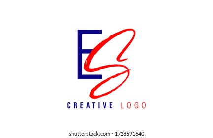 SE or ES initial logo template vector illustration
