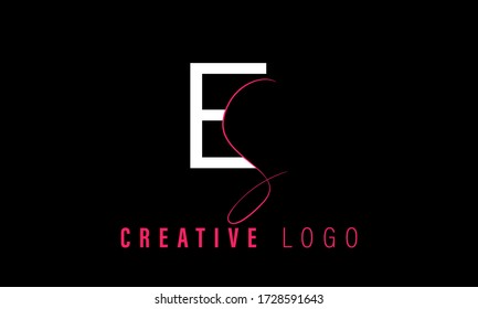 SE or ES initial logo template vector illustration
