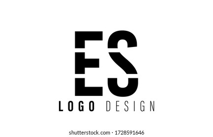 SE or ES initial logo template vector illustration
