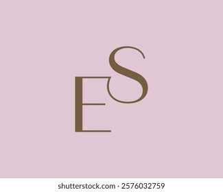 SE or ES letter logo icon design. Classic style luxury initials monogram.