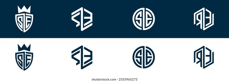 SE ES letter logo set design