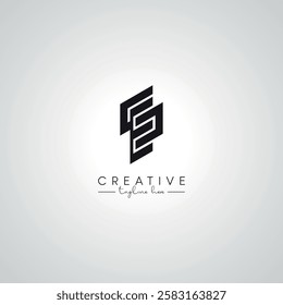 SE ES Letter Modern Artistic Alphabet Logo Design. Initial Based Vector Template.