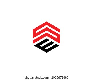 SE and ES logo initial letter design template vector.