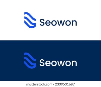 SE, ES, S, E, W abstract letters logo