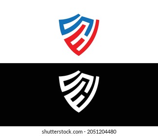 SE and ES Shield Logo Design Vector Creative Graphic Idea.
