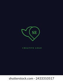 SE green logo Design. SE Vector logo design for business.