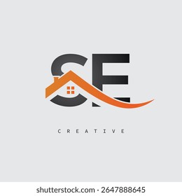 SE House Letter Logo – Creative Real Estate Monogram with Roof Shape and Home Icon for Property, Architecture and Modern Branding Identity