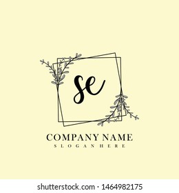 SE Initial beauty floral logo template