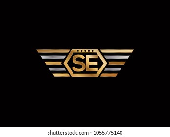 SE initial box shape Logo designs template