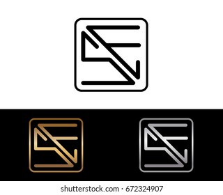 SE initial box shape Logo designs template