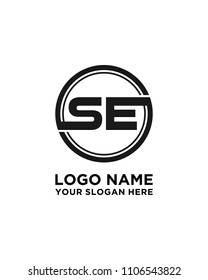 SE initial circle logo template vector