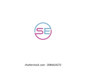 SE initial creative modern logo design vector icon template