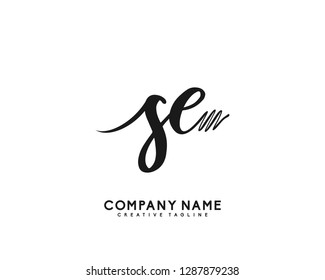 SE Initial Handwriting Logo Template Vector