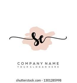 SE Initial Handwriting logo template vector