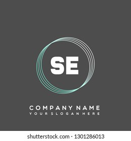 SE Initial Handwriting logo template vector