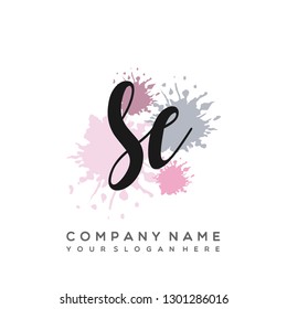 SE Initial Handwriting logo template vector