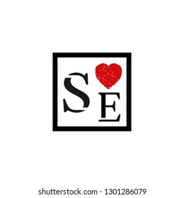 SE Initial Handwriting logo template vector