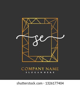 SE Initial Handwriting logo template vector