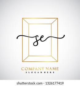 SE Initial Handwriting logo template vector