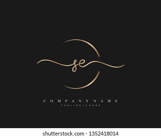 SE initial handwriting logo template vector