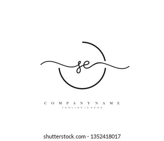 SE initial handwriting logo template vector