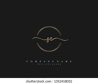 SE initial handwriting logo template vector