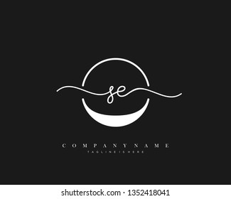 SE initial handwriting logo template vector