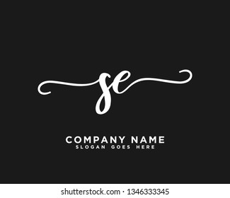 SE Initial Handwriting Logo Vector