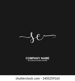 SE Initial handwriting logo vector