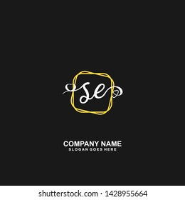 SE Initial handwriting logo vector