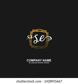 SE Initial handwriting logo vector