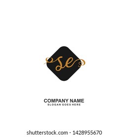 SE Initial handwriting logo vector