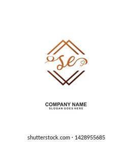 SE Initial handwriting logo vector