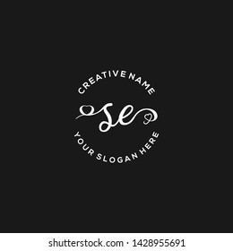 SE Initial handwriting logo vector