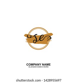 SE Initial handwriting logo vector