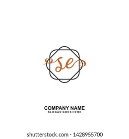 SE Initial handwriting logo vector