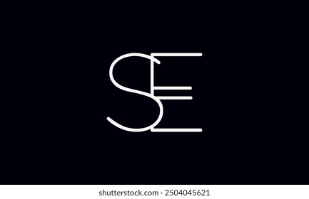 SE initial letter logo design. SE logo design vector in black background.