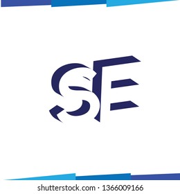 SE Initial Letter logo in negative space vector template