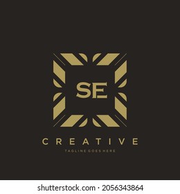 SE Initial letter luxury ornament monogram logo template vector.