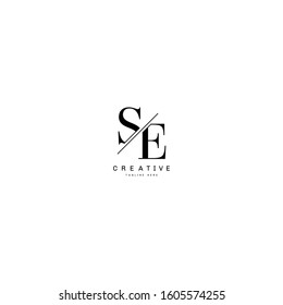 SE Initial Letter Sliced Uppercase Modern Logo Design