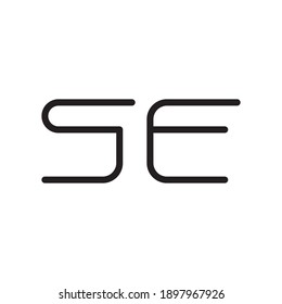 se initial letter vector logo