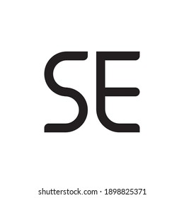 se initial letter vector logo