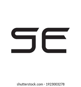 se initial letter vector logo